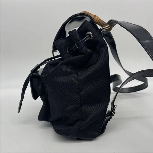 Gucci Bamboo Nylon Leather Mini Backpack - Picture 11 of 15